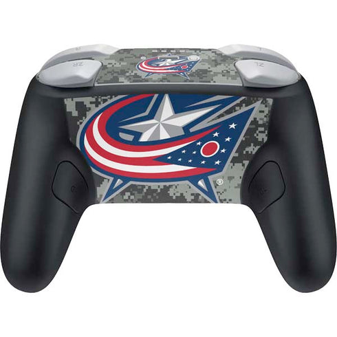 NHL Columbus Blue Jackets Camo Nintendo Switch 2 (2025) Pro Controller Skin