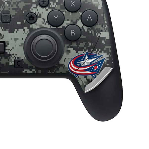 NHL Columbus Blue Jackets Camo Nintendo Switch 2 (2025) Pro Controller Skin