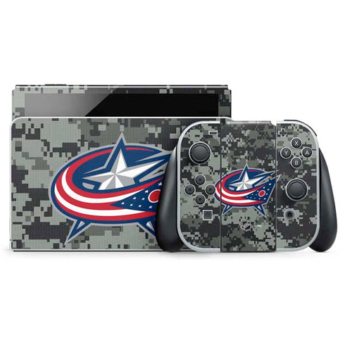 NHL Columbus Blue Jackets Camo Nintendo Skins