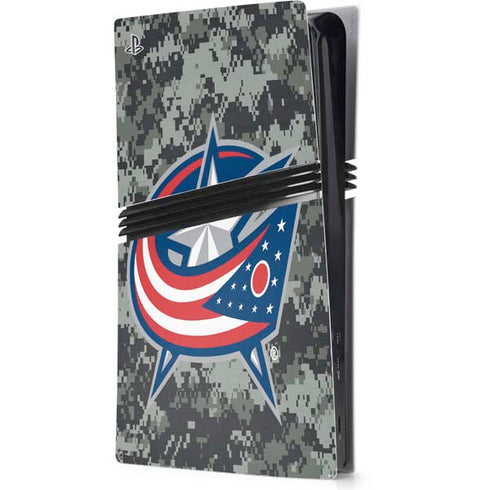 NHL Columbus Blue Jackets Camo PS5 Pro Console Skin