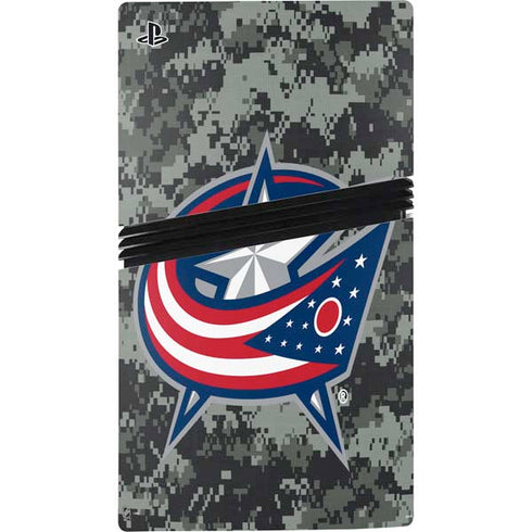 NHL Columbus Blue Jackets Camo PS5 Pro Console Skin