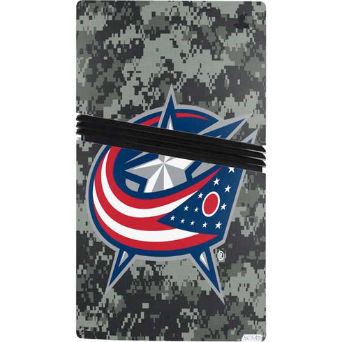 NHL Columbus Blue Jackets Camo PS5 Pro Console Skin