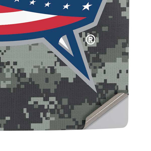 NHL Columbus Blue Jackets Camo PS5 Pro Disk Console Skin