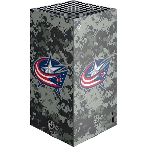 NHL Columbus Blue Jackets Camo XBox Series X Digital Edition Console Skin