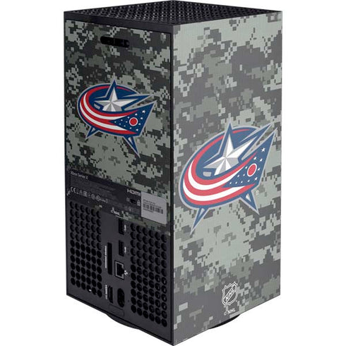 NHL Columbus Blue Jackets Camo XBox Series X Digital Edition Console Skin