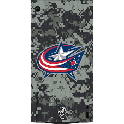 NHL Columbus Blue Jackets Camo XBox Series X Digital Edition Console Skin