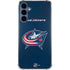 NHL Columbus Blue Jackets Distressed Galaxy A55 5G Clear Case