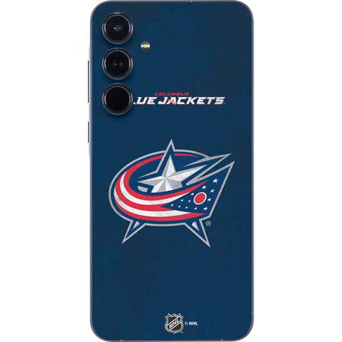 NHL Columbus Blue Jackets Distressed Galaxy A55 5G Skin