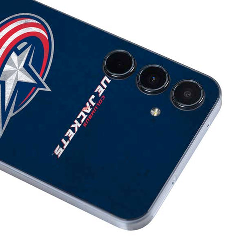 NHL Columbus Blue Jackets Distressed Galaxy A55 5G Skin
