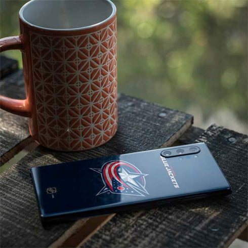 NHL Columbus Blue Jackets Distressed Galaxy Note 10 Plus Skin