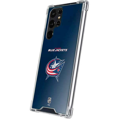 NHL Columbus Blue Jackets Distressed Galaxy S23 Ultra Clear Case