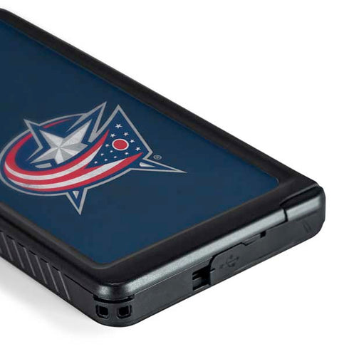 NHL Columbus Blue Jackets Distressed Galaxy S24 Ultra Waterproof Case
