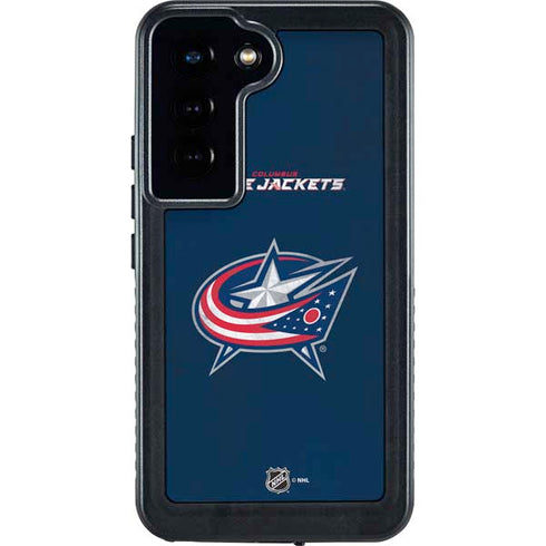 NHL Columbus Blue Jackets Distressed Galaxy S24 Waterproof Case