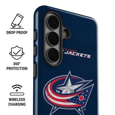 NHL Columbus Blue Jackets Distressed Galaxy S26 Plus Impact Case