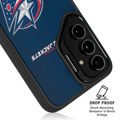 NHL Columbus Blue Jackets Distressed Galaxy S26 Plus Kickstand Case