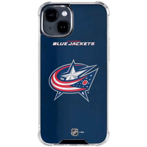 NHL Columbus Blue Jackets Distressed iPhone 15 Clear Case
