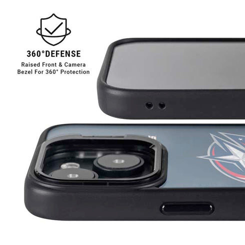 NHL Columbus Blue Jackets Distressed iPhone 15 Plus Kickstand Case