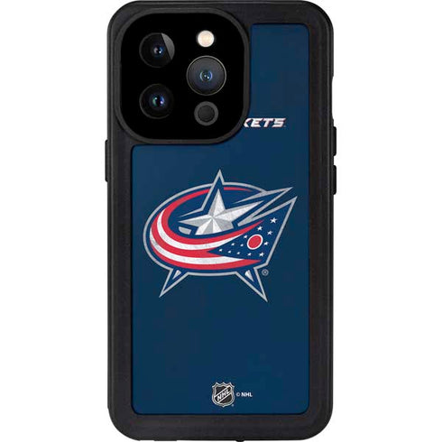 NHL Columbus Blue Jackets Distressed iPhone 15 Pro Waterproof Case