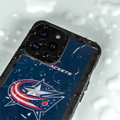 NHL Columbus Blue Jackets Distressed iPhone 15 Pro Waterproof Case