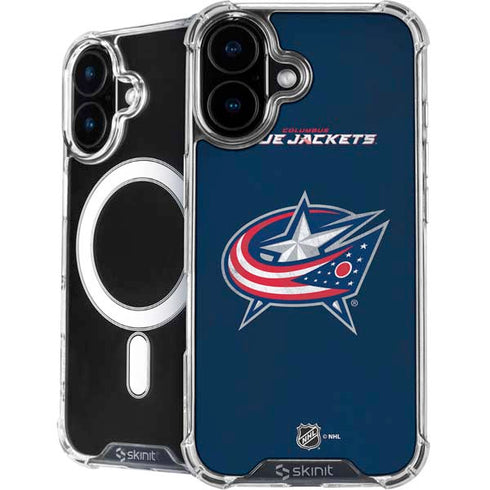 NHL Columbus Blue Jackets Distressed iPhone 16 MagSafe Case