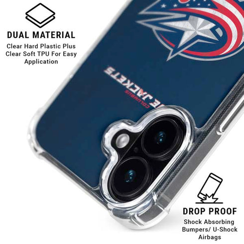 NHL Columbus Blue Jackets Distressed iPhone 16 MagSafe Case