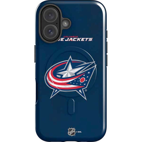 NHL Columbus Blue Jackets Distressed iPhone 16 Magsafe Impact Case