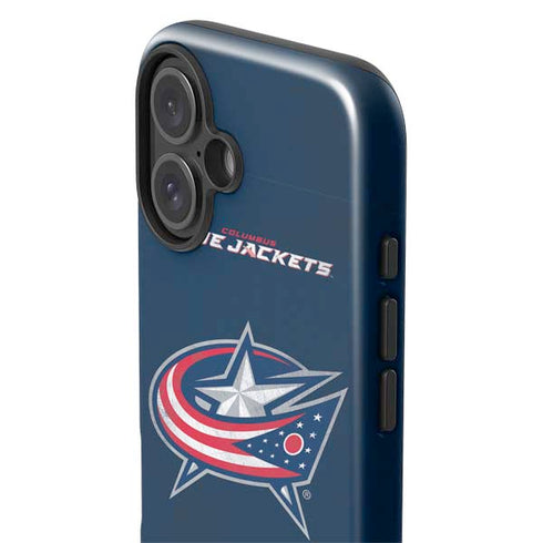 NHL Columbus Blue Jackets Distressed iPhone 16 Plus Impact Case
