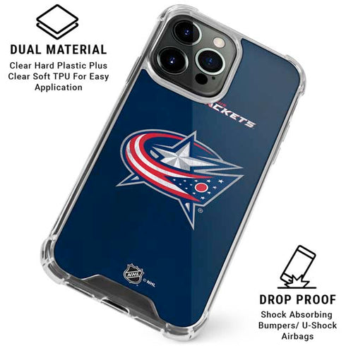 NHL Columbus Blue Jackets Distressed iPhone 16 Pro Clear Case