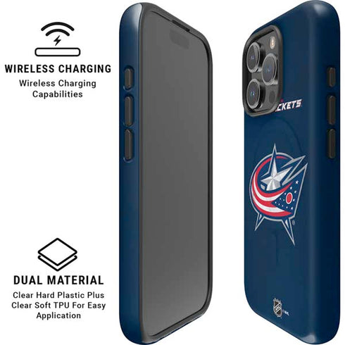 NHL Columbus Blue Jackets Distressed iPhone 16 Pro Magsafe Impact Case