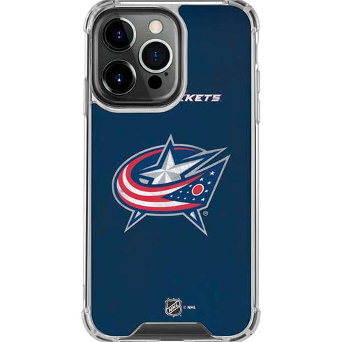 NHL Columbus Blue Jackets Distressed iPhone 16 Pro Max Clear Case