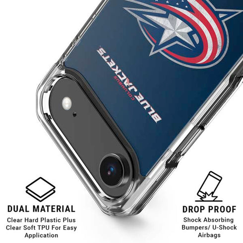 NHL Columbus Blue Jackets Distressed iPhone 17 Air Clear Case