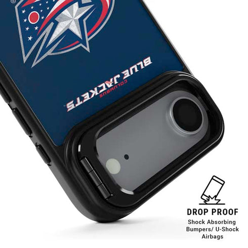 NHL Columbus Blue Jackets Distressed iPhone 17 Air Kickstand Case