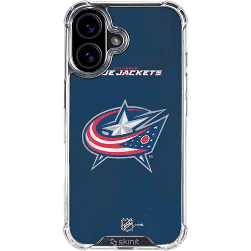NHL Columbus Blue Jackets Distressed iPhone 17 Clear Case