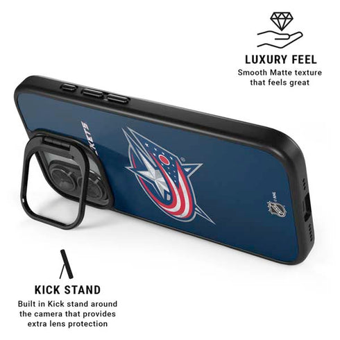 NHL Columbus Blue Jackets Distressed iPhone 17 Kickstand Case