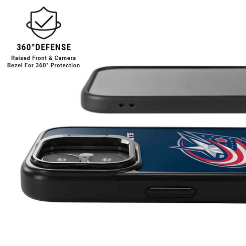 NHL Columbus Blue Jackets Distressed iPhone 17 Kickstand Case