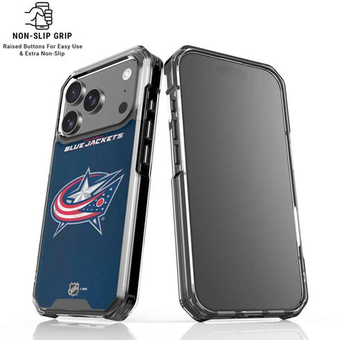 NHL Columbus Blue Jackets Distressed iPhone 17 Pro Clear Case