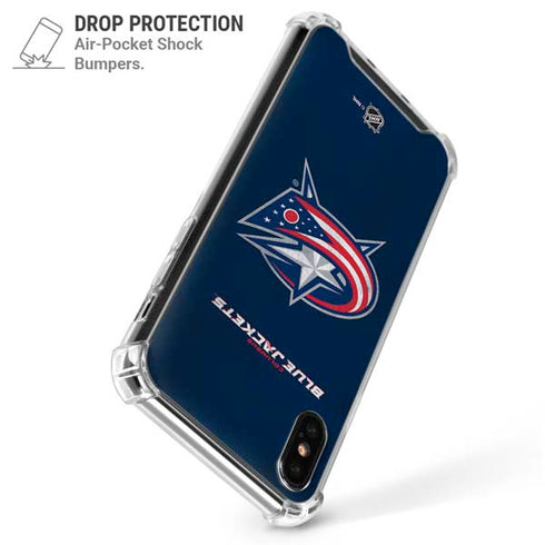 NHL Columbus Blue Jackets Distressed iPhone X/XS Clear Case