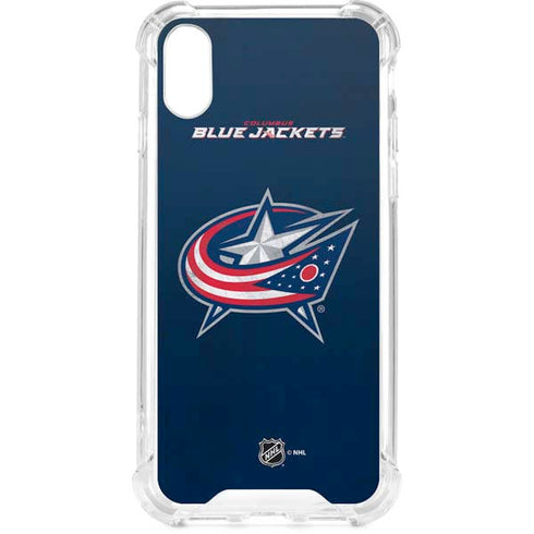 NHL Columbus Blue Jackets Distressed iPhone XS Clear Case