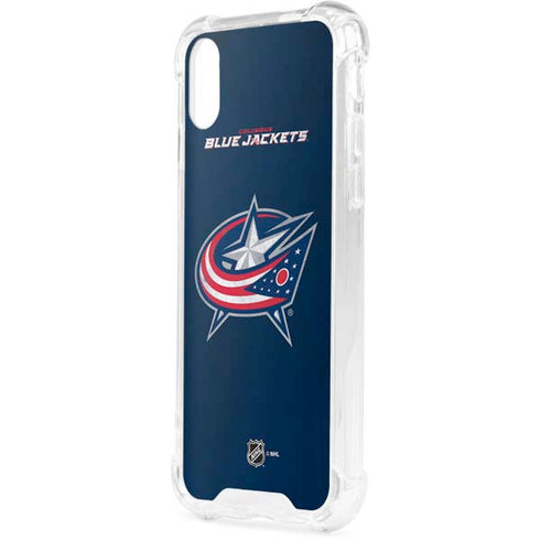 NHL Columbus Blue Jackets Distressed iPhone XS Clear Case