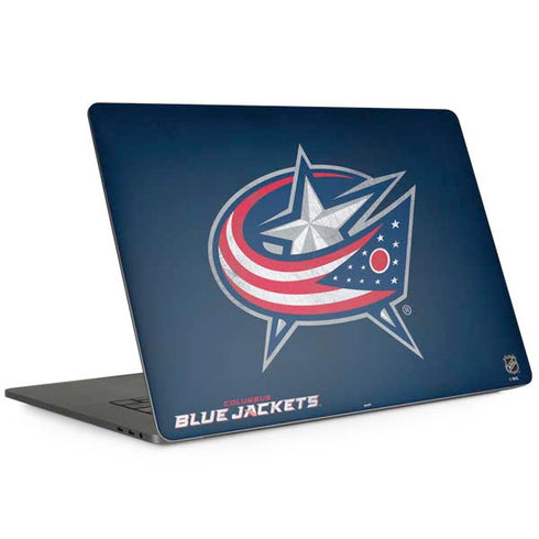 NHL Columbus Blue Jackets Distressed MacBook Skins