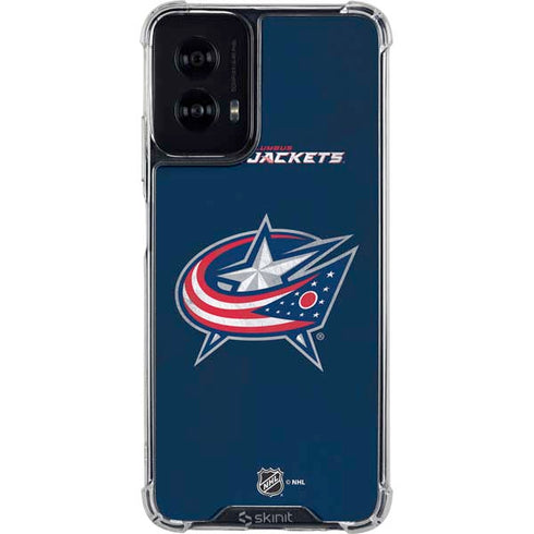 NHL Columbus Blue Jackets Distressed Moto G Power 5G (2024) Clear Case