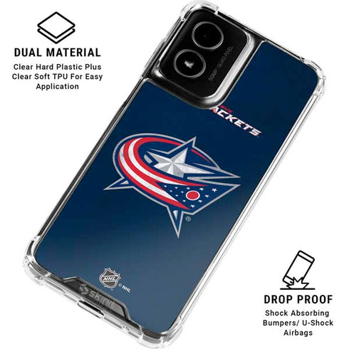 NHL Columbus Blue Jackets Distressed Moto G Power 5G (2024) Clear Case