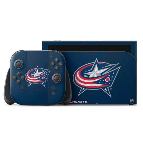NHL Columbus Blue Jackets Distressed Nintendo Switch 2 (2025) with Joy-Con Skin