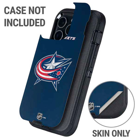 NHL Columbus Blue Jackets Distressed Otterbox Defender iPhone Skin
