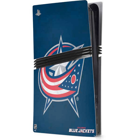NHL Columbus Blue Jackets Distressed PS5 Pro Console Skin