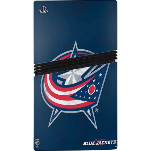 NHL Columbus Blue Jackets Distressed PS5 Pro Console Skin
