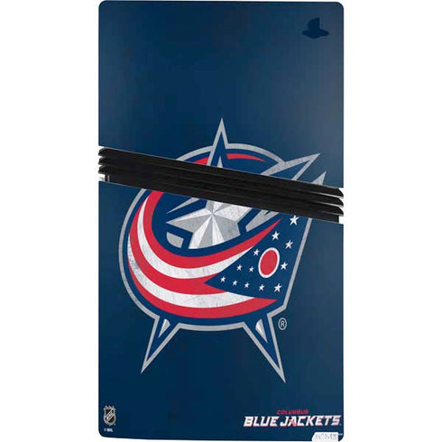 NHL Columbus Blue Jackets Distressed PS5 Pro Console Skin