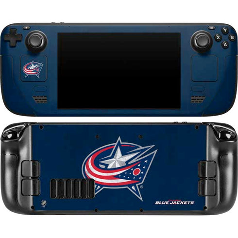 NHL Columbus Blue Jackets Distressed Steam Deck Handheld Gaming Computer Skin