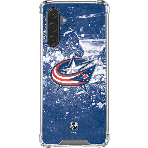 NHL Columbus Blue Jackets Frozen Galaxy A17 Clear Case
