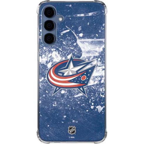 NHL Columbus Blue Jackets Frozen Galaxy A55 5G Clear Case